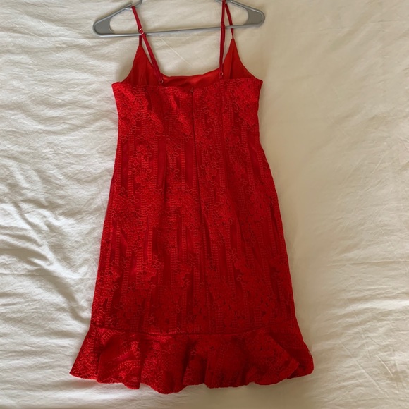 Red Tight Ruffle Dress - Picture 1 of 3